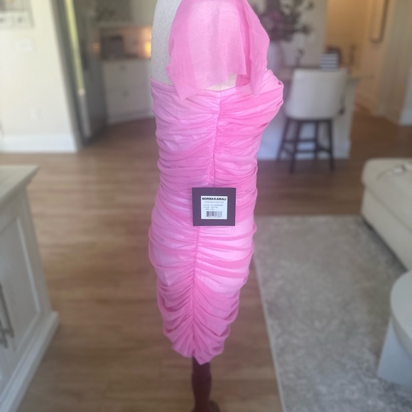 Norma Kamali Candy Pink Winglet Sleeve Dress - Picture 2 of 5